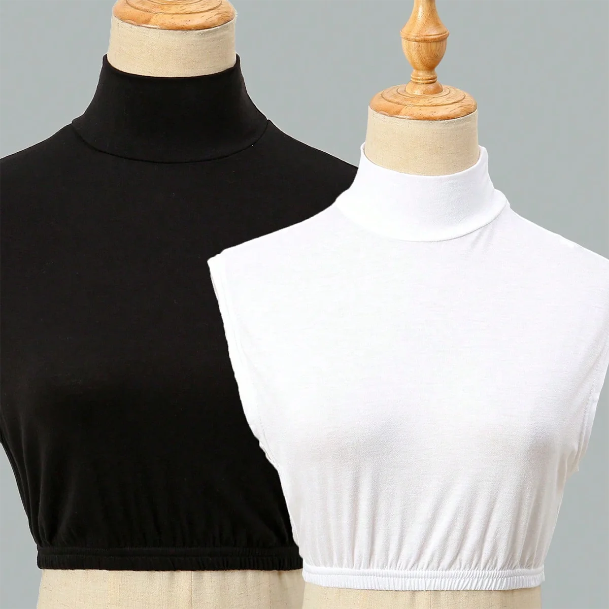 Newest Cotton Modal False Collar Neck Cover Detachable Collars Solid Color False Collar For Woman Mock Half Top Loose Hem Collar - Image 13