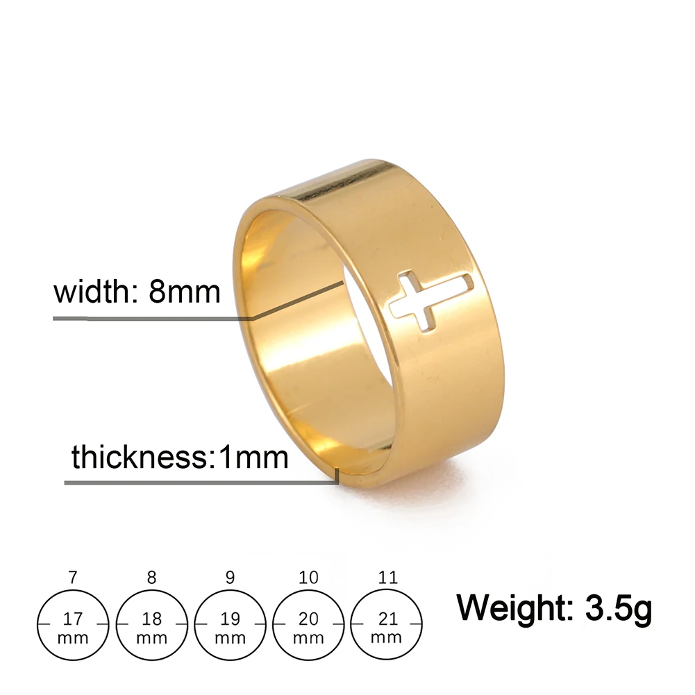 COOLTIME Gothic Cross Couple Rings Stainless Steel Silver Color Jesus Cross Finger Ring for Men Women Punk Jewelry Wedding Gift - Image 20