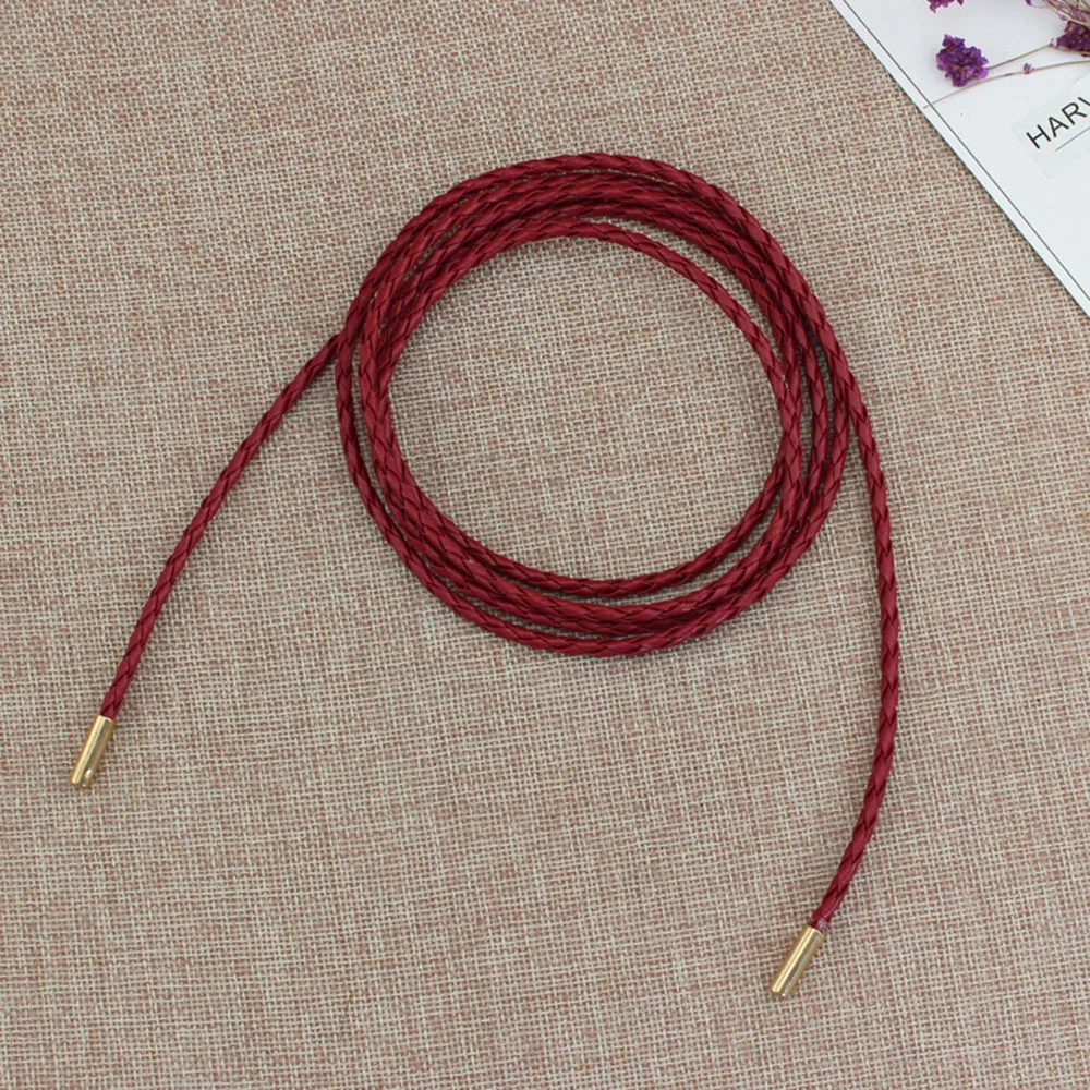 New Round Leather Rope Thin Belt Women Fashion Decorative Knotted Waist Rope Simple Self-Tie Skirt Coat Waist Belts Strap - Image 8