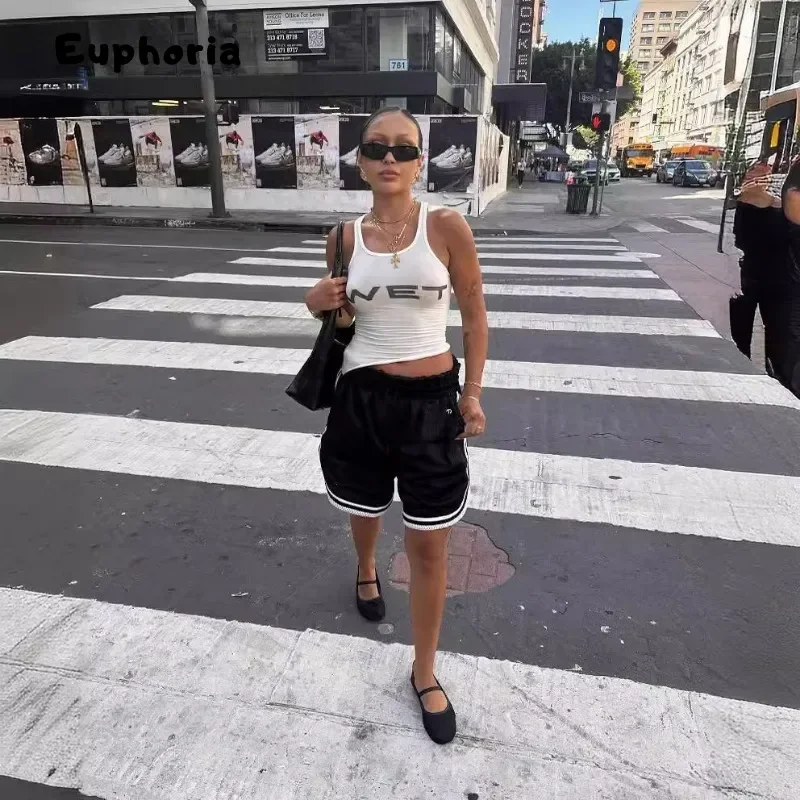 Euphoria Shoujo Kpop White Crop Top Women 2025 Spring Sleeveless Wet Letter Print Super Stars Same Style Tank Theatrical Costume - Image 5