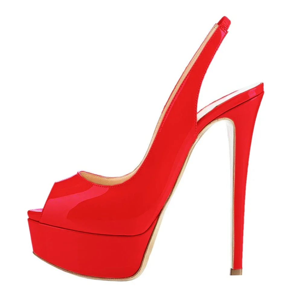 LOSLANDIFEN New 2025 Women Sandals Sexy 14CM Super High Heels Open Toe Platform Sandals Gladiator Party Dress Red Wedding Shoes - Image 13