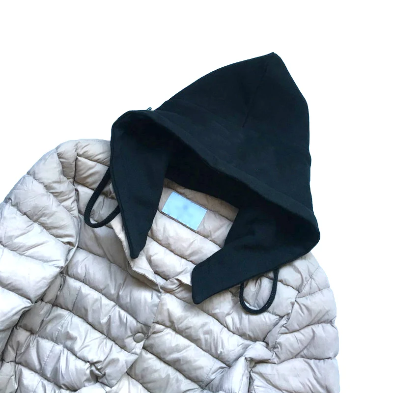 Diy Winter Detachable Button Cotton Coat Hat Down Hooded Sweater Sweatshirt Hat Collar Unisex Big Fake Collar - Image 17