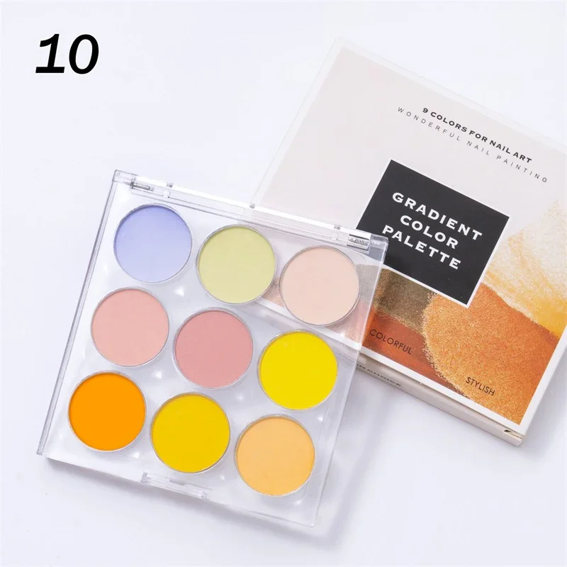 HNDO New Spring Summer 9 in 1 Case Solid Powder Gradient Powder Nail Glitter for Nail Art Decor Manicure Design Pigment Dust - Image 10