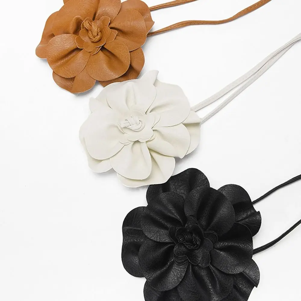 PU Leather Flower Rope Belts Luxury DIY Woven Waistband Strap Decorative Waist Braid Tie For Skirts Jeans Dress Clothes Fashion - Image 5