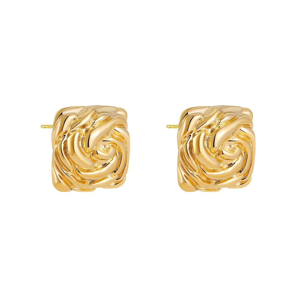 Vintage Texture Gold Plated Stainless Steel Earrings for Women Geometric Circle Twist Statement Earring Fashion Jewelry Bijoux - Image 32