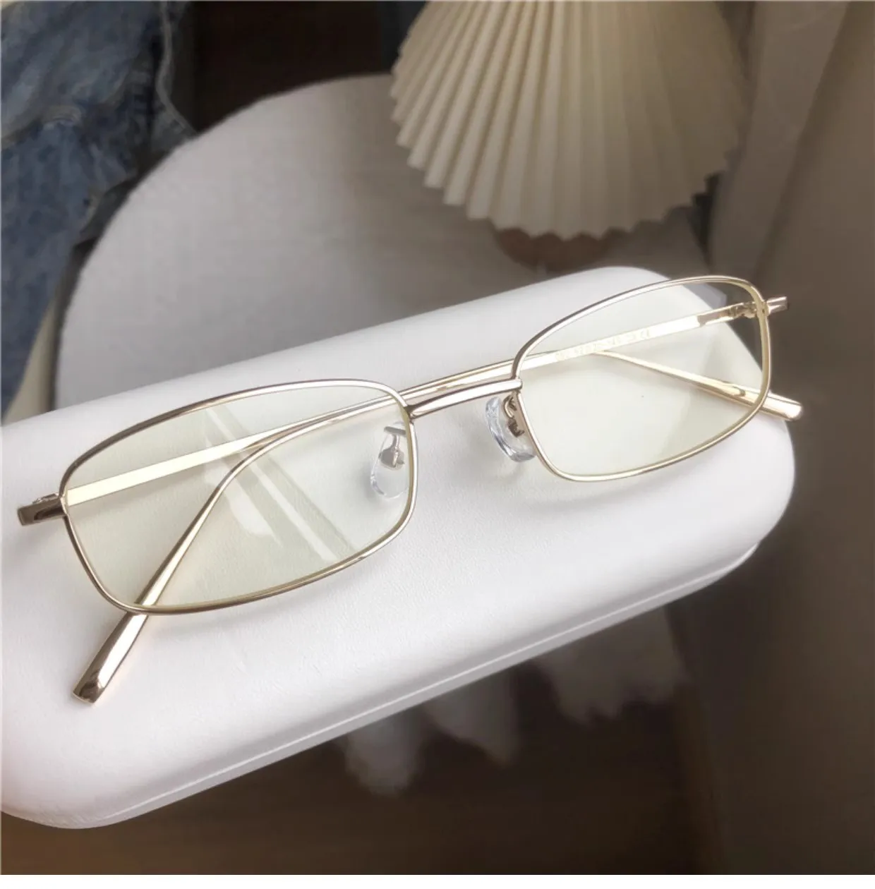 Y2K Harajuku Small Square Frame Glasses for Women Retro Silver Metal Eyeglasses Reading Spectacle Blue Light Blocking Eyewear - Image 7