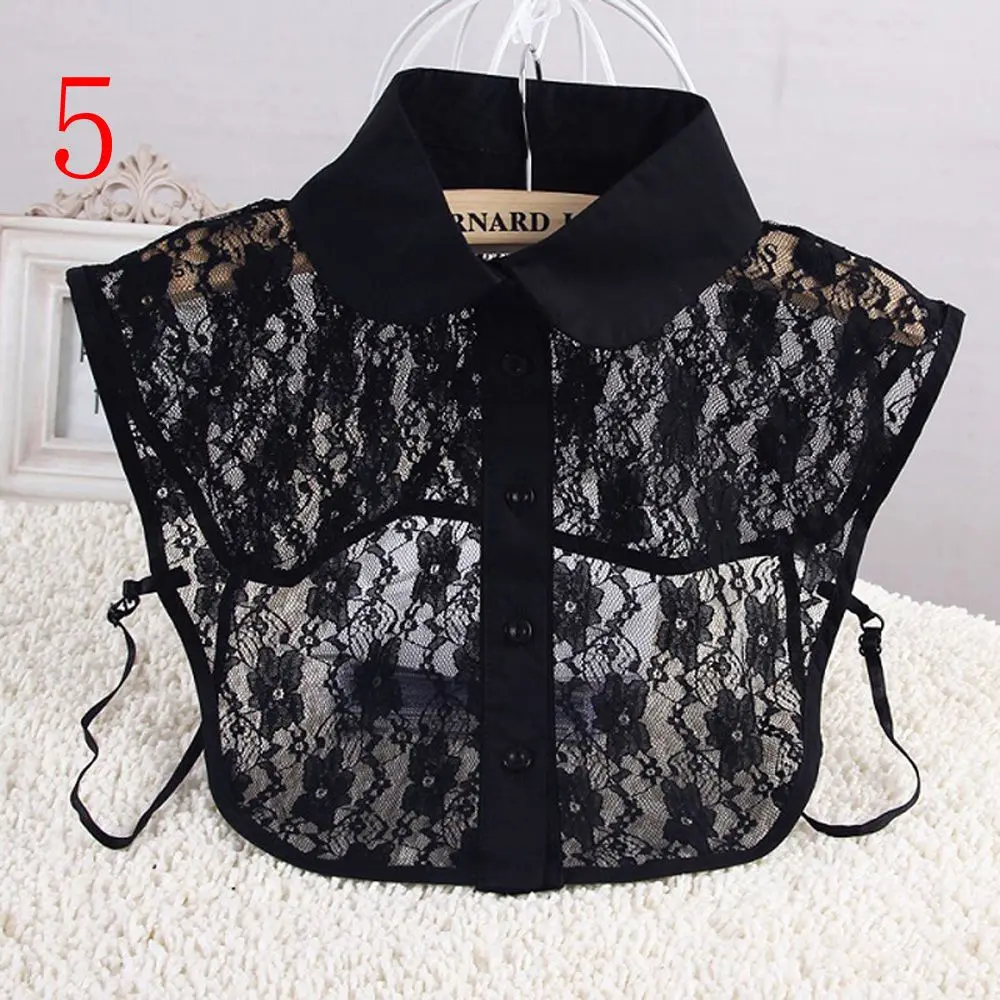 White & Black Blouse Detachable Collars False Collar Solid Shirt Lace False Collar Women Clothes Accessories - Image 9