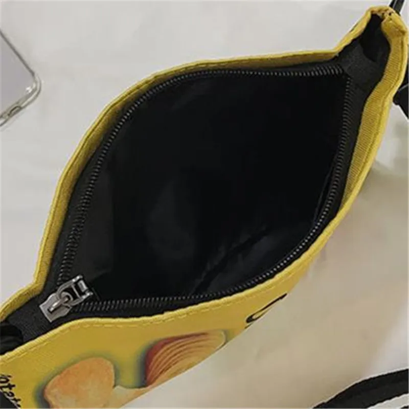 Potato Chip Snack Pattern Crossbody Bag, Women's Version Small Single Shoulder Bag, Funny Envelope Bag for Women Girls Phone Bag - Image 4