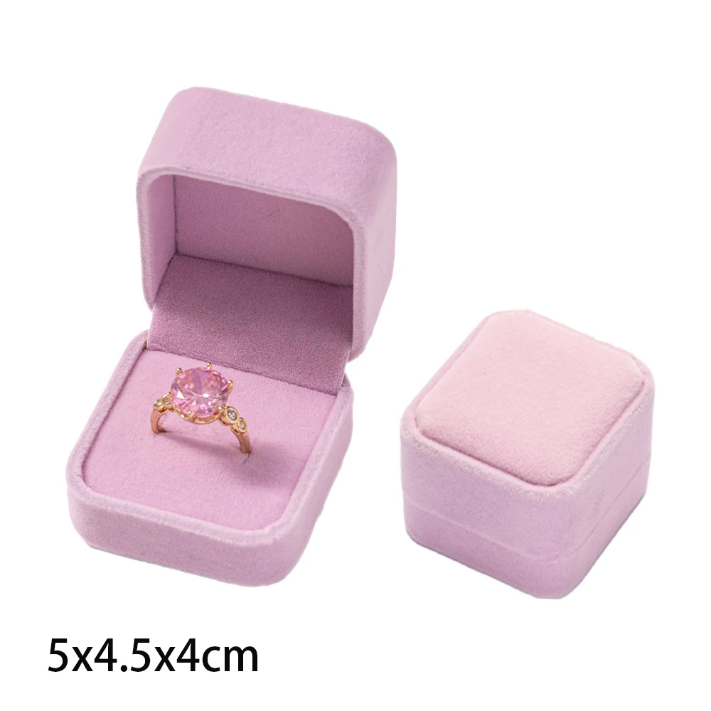 Square Engagement Velvet Earring Ring Packaging Box Jewelry Organizer Valentine Day Gift Case Ring Display Storage Wholesale - Image 19