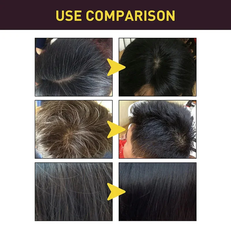 Hair Color Shampoo for Gray Hair 3 in 1 Black Hair Dye Shampoo for Women&Men Natural Herbal Safety Nourishing Hair Care Cream - Image 5