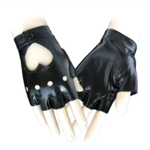 Fashion Half Finger Driving Women Comfortable Gloves PU Leather Fingerless Gloves For Women Black Red White Punk Glove