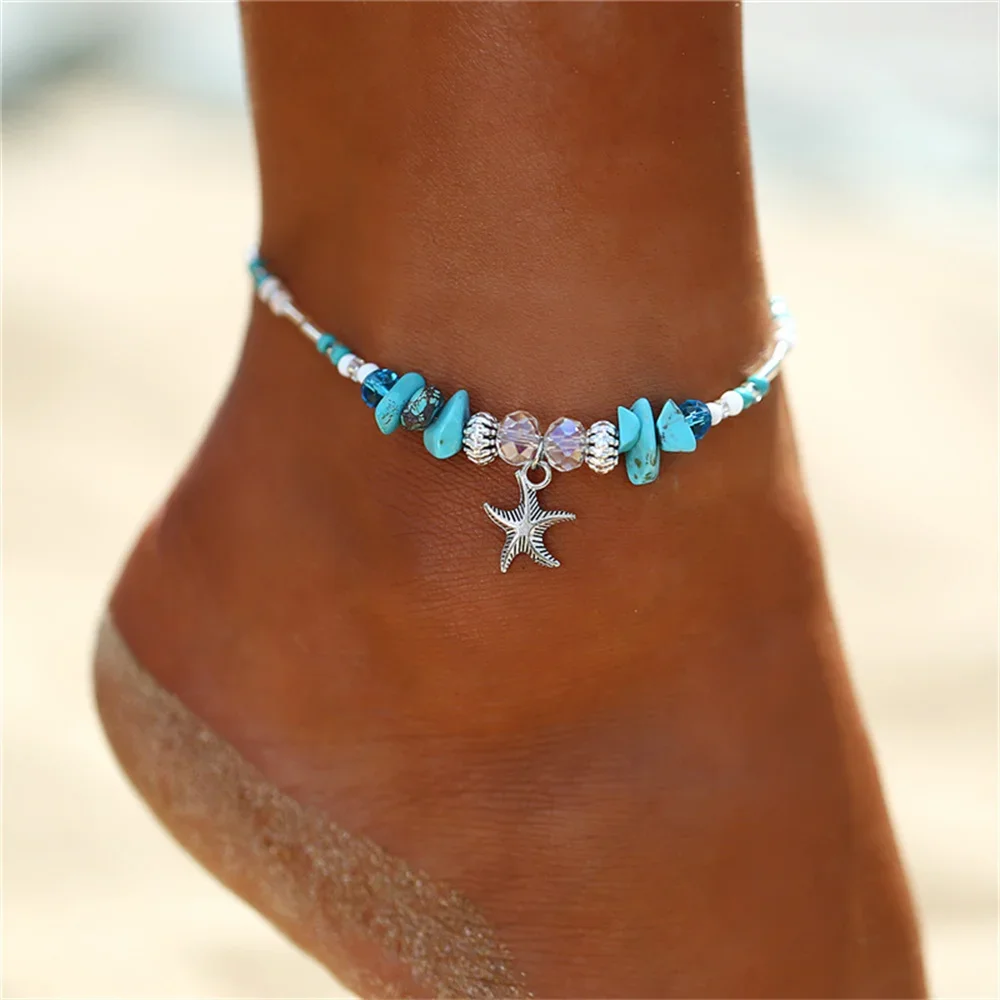 New Boho Shell Starfish Anklets for Women Fashion Tortoise Ankle Bracelet on Leg Barefoot Handcraft Chain Summer Beach Jewelry - Image 3