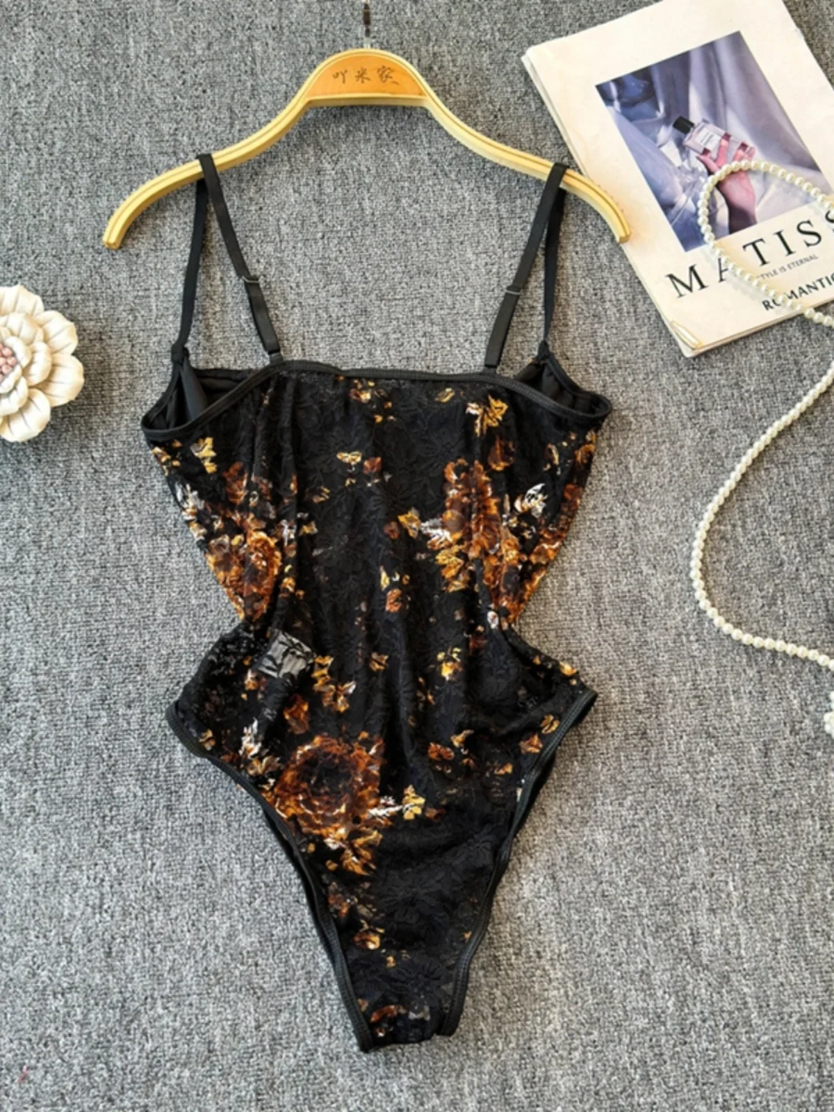 Foamlina Sexy Erotic Lace Suspender Onesie Women's 2024 New Design Slim Bottom Spaghetti Vest Tide Top Bodysuit Jumpsuit - Image 5