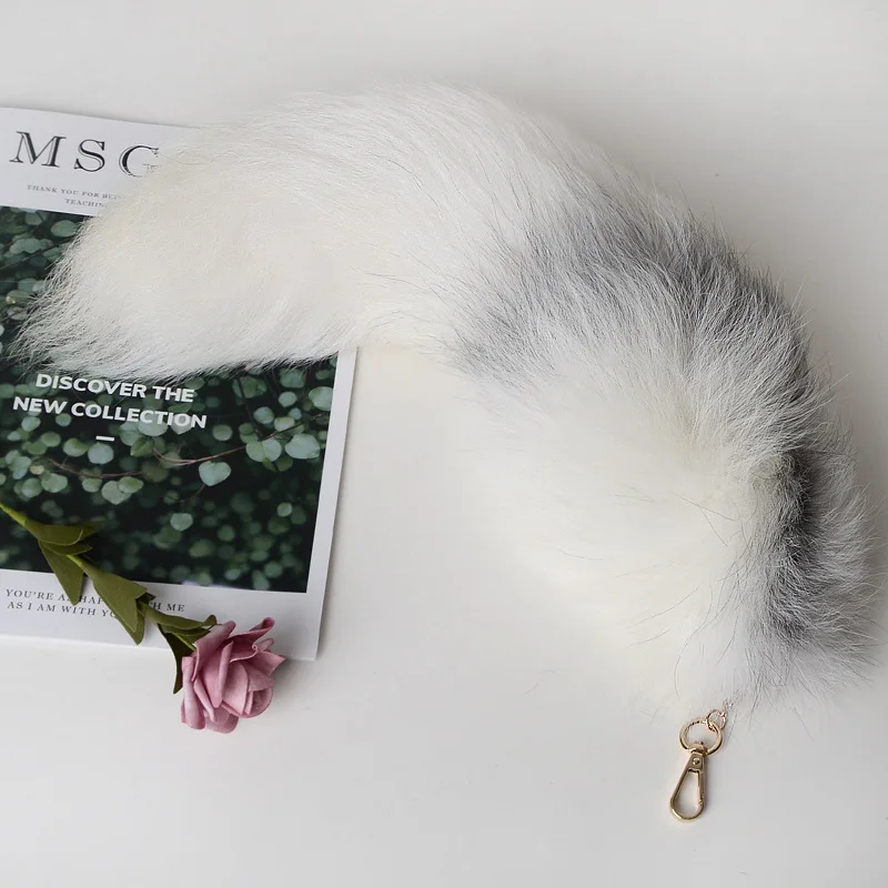 2024 New Fashion Fox Tail Keychain Wolf Tail Fur Tassel Bag Tag Black And Brown Pom Pom Charm Keyring Holder Strap Chain Gifts - Image 11