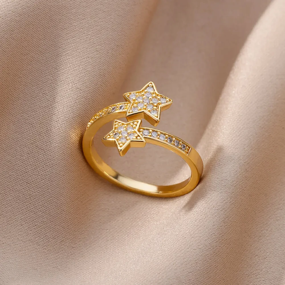 Luxury Zircon Geometric Rings For Women Stainless Steel Gold Color Open Ring Trendy Wedding Party Aesthetic Jewerly Gift Femme - Image 21