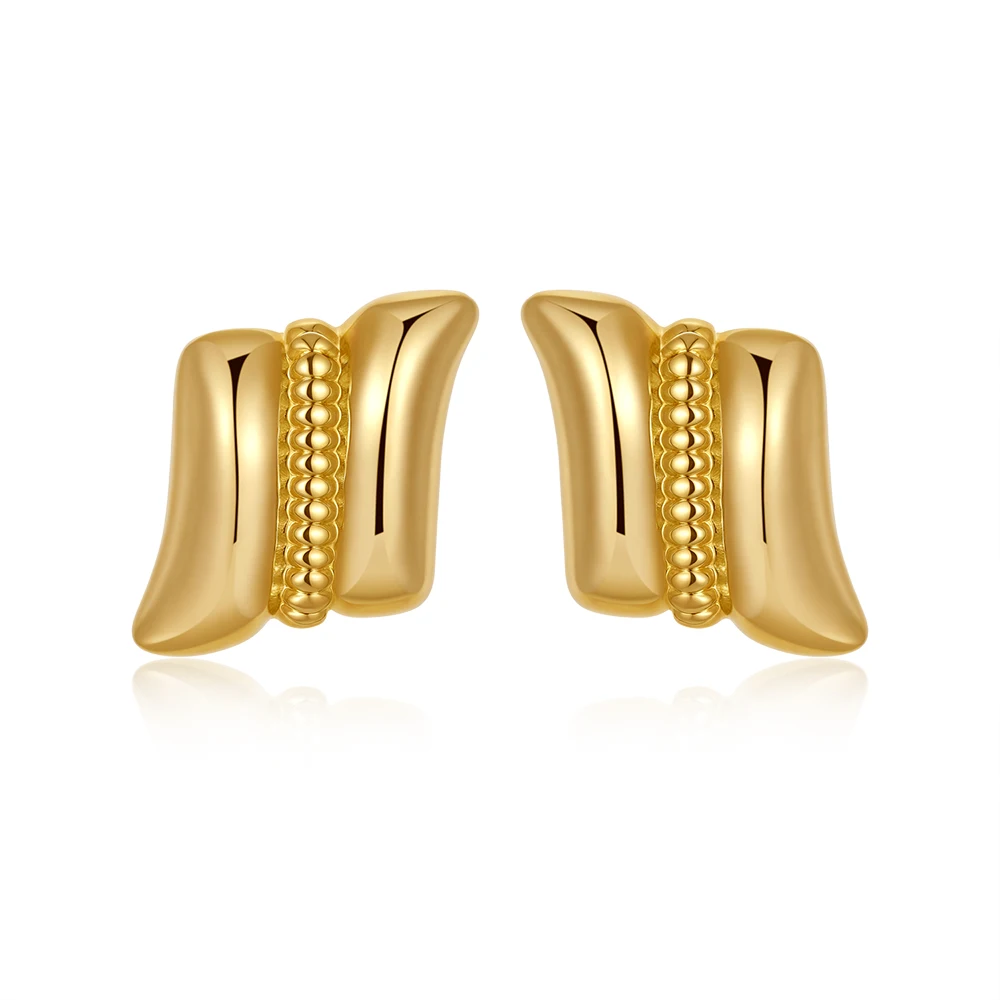 Vintage Texture Gold Plated Stainless Steel Earrings for Women Geometric Circle Twist Statement Earring Fashion Jewelry Bijoux - Image 21
