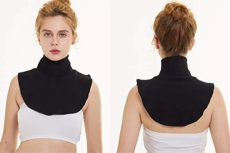 Soft Cotton Modal Fake Collar Neck Cover Ramadan Hijab Cover Headwrap Full Fake Collar High Collars Turtleneck Scarves - Image 2