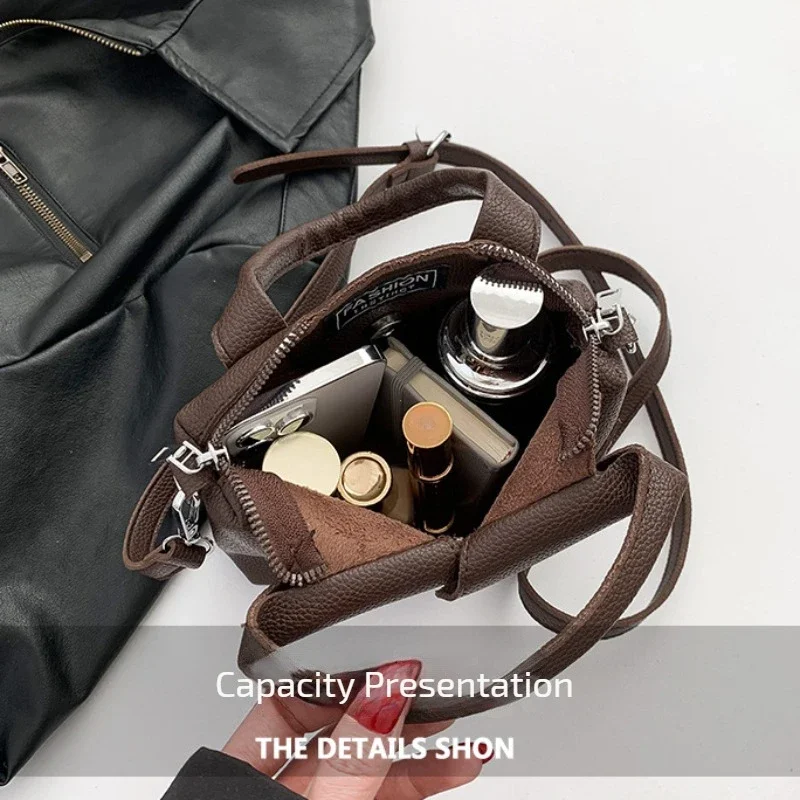 PU Square Compact Shoulder and Crossbody Bags Zipper Unique Design High Quality Hand Bags for Women 2025 Designer Style Bolso - Image 6
