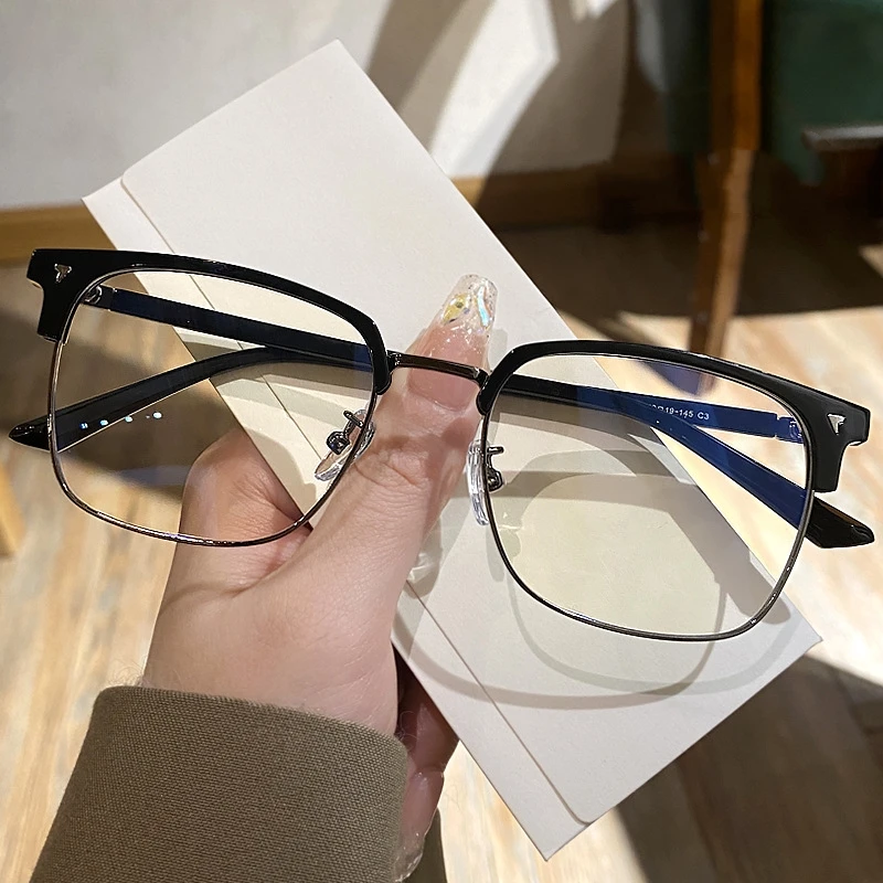 Blue Light Blocking Glasses for Men Women Retro Half Frame Computer Optical Vintage Square Eyewear Anti-radiation Eyeglasses - Image 5