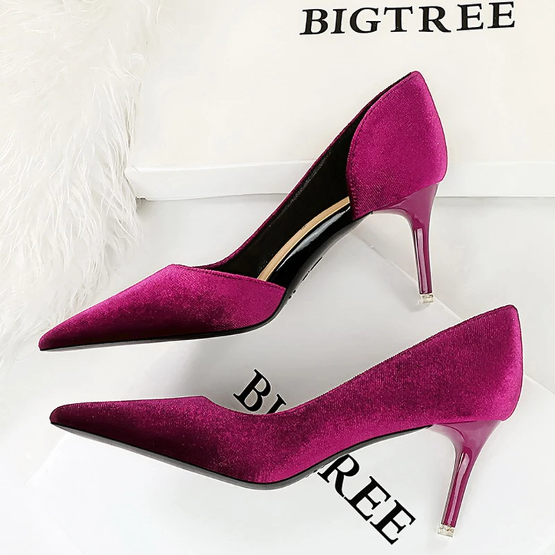 BIGTREE Shoes Purple Women Pumps Design Suede High Heels Sexy Party Shoes Stilettos Lady Heels Luxury Pumps Shoes Large Size 43 - Image 10