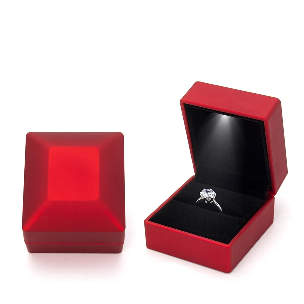 2024 Ring Box With LED Light Jewelry Diamond Ring Box Storage Wedding Ring Box Jewelry Organizer Storage Gift - Image 8