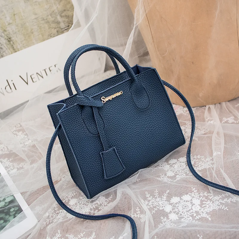 Solid Color Lychee Grain Ladies Handbags Single-shoulder Crossbody Handheld Triple-use Satchel Portable Leisure Bag - Image 10