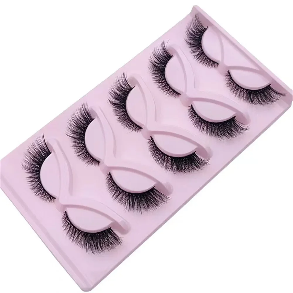 5 Pairs Cat Eye Lashes Wispy Fake Lashes Fluffy Cat Eye Lashes Extensions False Eyelashe - Image 2