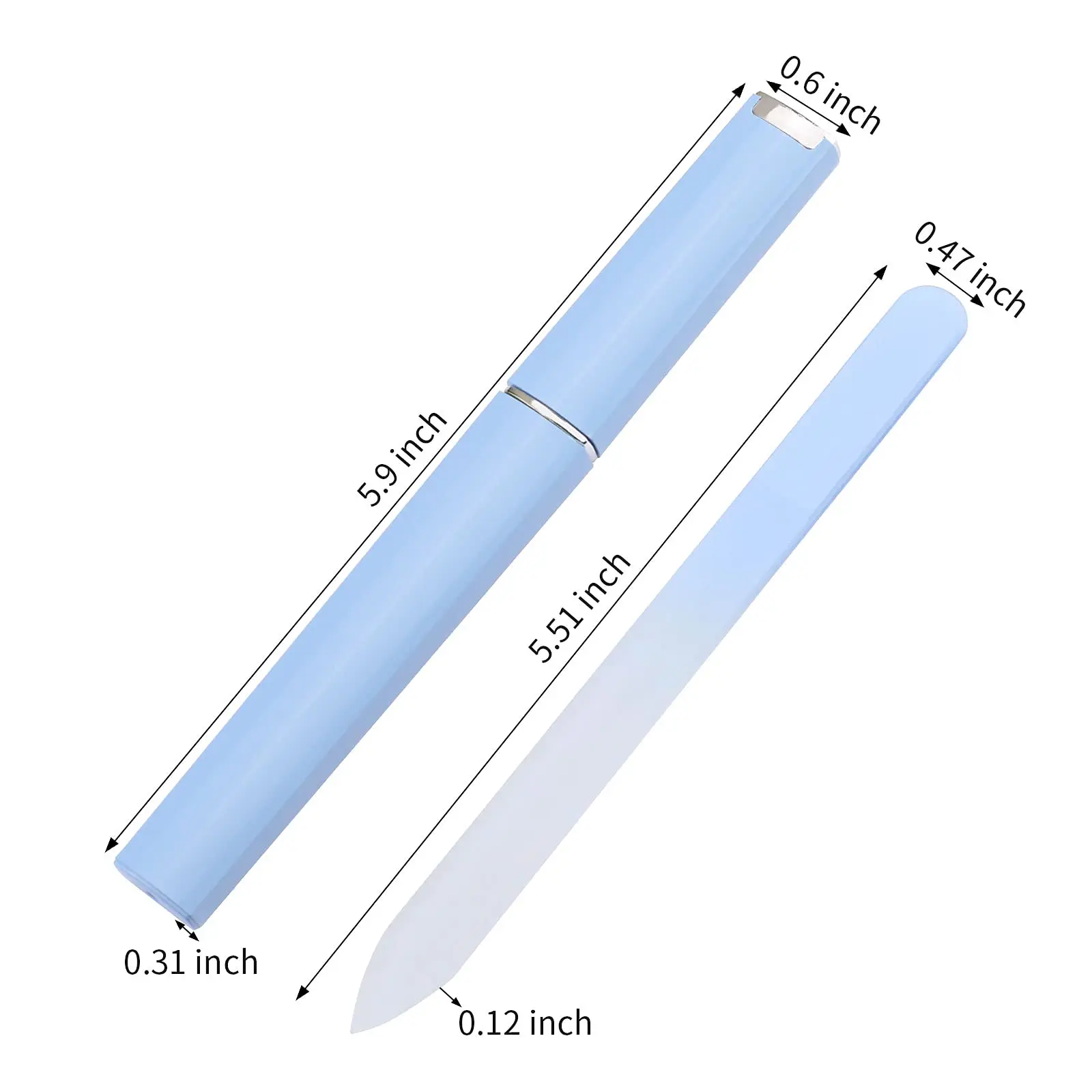 Glass Nail File with Case,Fingernail Files for Natural Nail Double Sided Etched Glass Filer Professional Manicure Nail Tool - Image 6