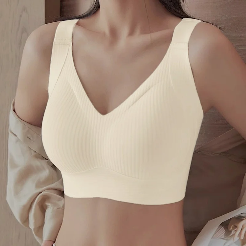 Push-Up Bras For Women Padded Non-wire Bra Seamless Underwear V-neck Tops Sexy Lingerie Adjust Shoulder Straps Intimates M-4XL - Image 7