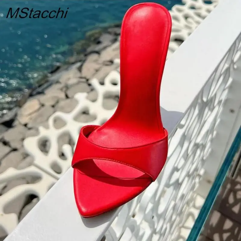 Super-high Heel Slippers Women Shoes Summer Peep Toe Mixed Colors Stiletto Sandals Sexy Party Ladies Shoes Luxury Woman Pumps