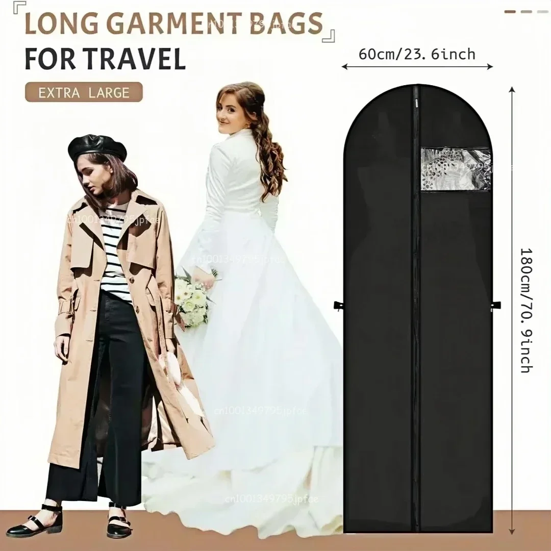 60x180cm Wedding Dress Cover Garment Bags for Dress Jacket Clothes Coat Dustproof Protector Cover Clothes Dust Cover Travel Bag - Image 2