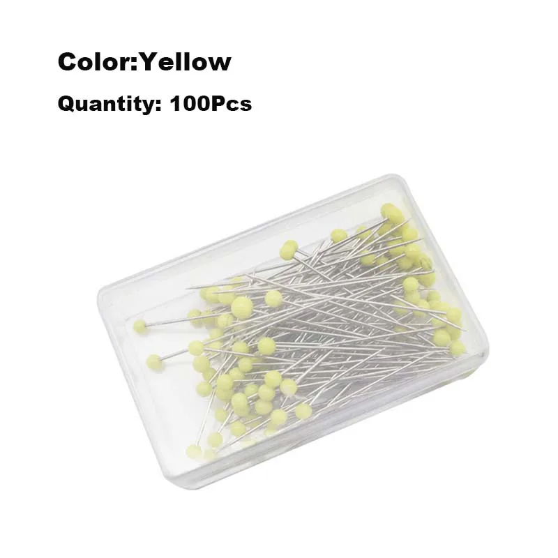 100Pcs/Box 38mm Sewing Pins Glass Ball Multicolor Head Pins Straight Quilting Heads Pins DIY Crafts Sewing Fabric - Image 10