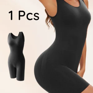 1Peice Solid Tummy Control Shaping Shapewear Seamless High Elastic Bodysuit Lingerie Sexy Sleeveless Tight Body Shaper Black Top