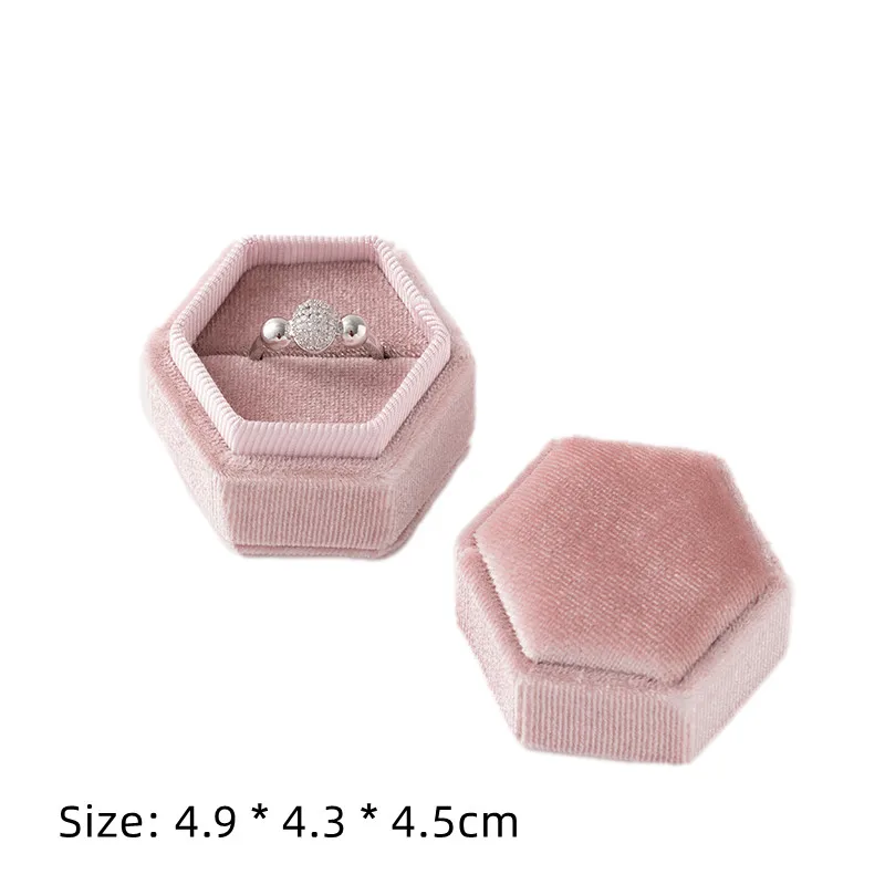 Square Engagement Velvet Earring Ring Packaging Box Jewelry Organizer Valentine Day Gift Case Ring Display Storage Wholesale - Image 10