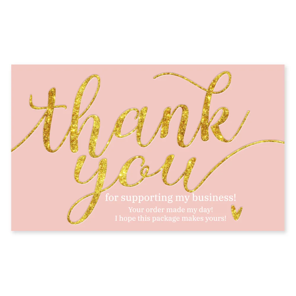 9.0x5.4cm Pink Black Foil Stamp Greeting Label Custom Thank You Cards For Small Bussiness Gift Box Decoration Packaging Supplies - Image 29