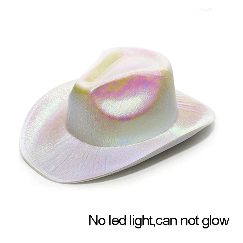 New Arrival Pearlescent Cowboy Hat Dance Costume Decorate Glowing Cowgirl Cap Glowing For Neon NightClub - Image 27