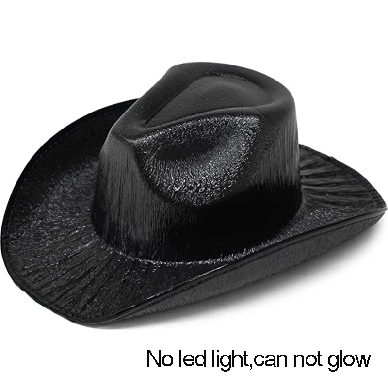 New Arrival Pearlescent Cowboy Hat Dance Costume Decorate Glowing Cowgirl Cap Glowing For Neon NightClub - Image 30