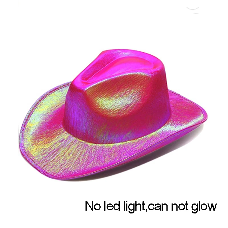 New Arrival Pearlescent Cowboy Hat Dance Costume Decorate Glowing Cowgirl Cap Glowing For Neon NightClub - Image 26
