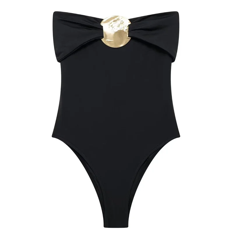 TRAF 2024 Woman Sexy Tops Bow Bodysuit Women Black Red Sleeveless Thong Bodysuit Gold Glitter Corset Rave Body suits - Image 4