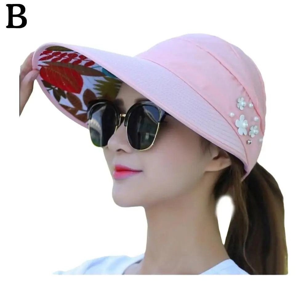 Fashion Womens Ladies Summer Vacation Wide Brim Foldable Sun Hat Anti-UV Beach Visor Caps Casual Hats - Image 7