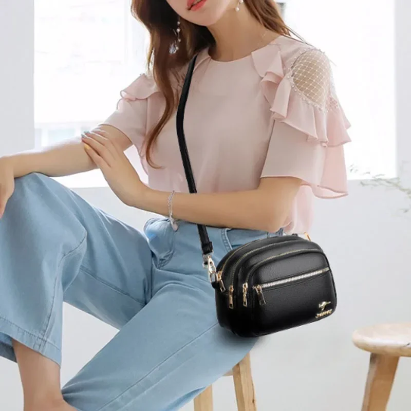 High Quality Soft Leather Purse Fashion Women Shoulder Messenger Bag Multi-pocket Wear-resistant Bag Luxury Ladies Handbag Sac - Image 4