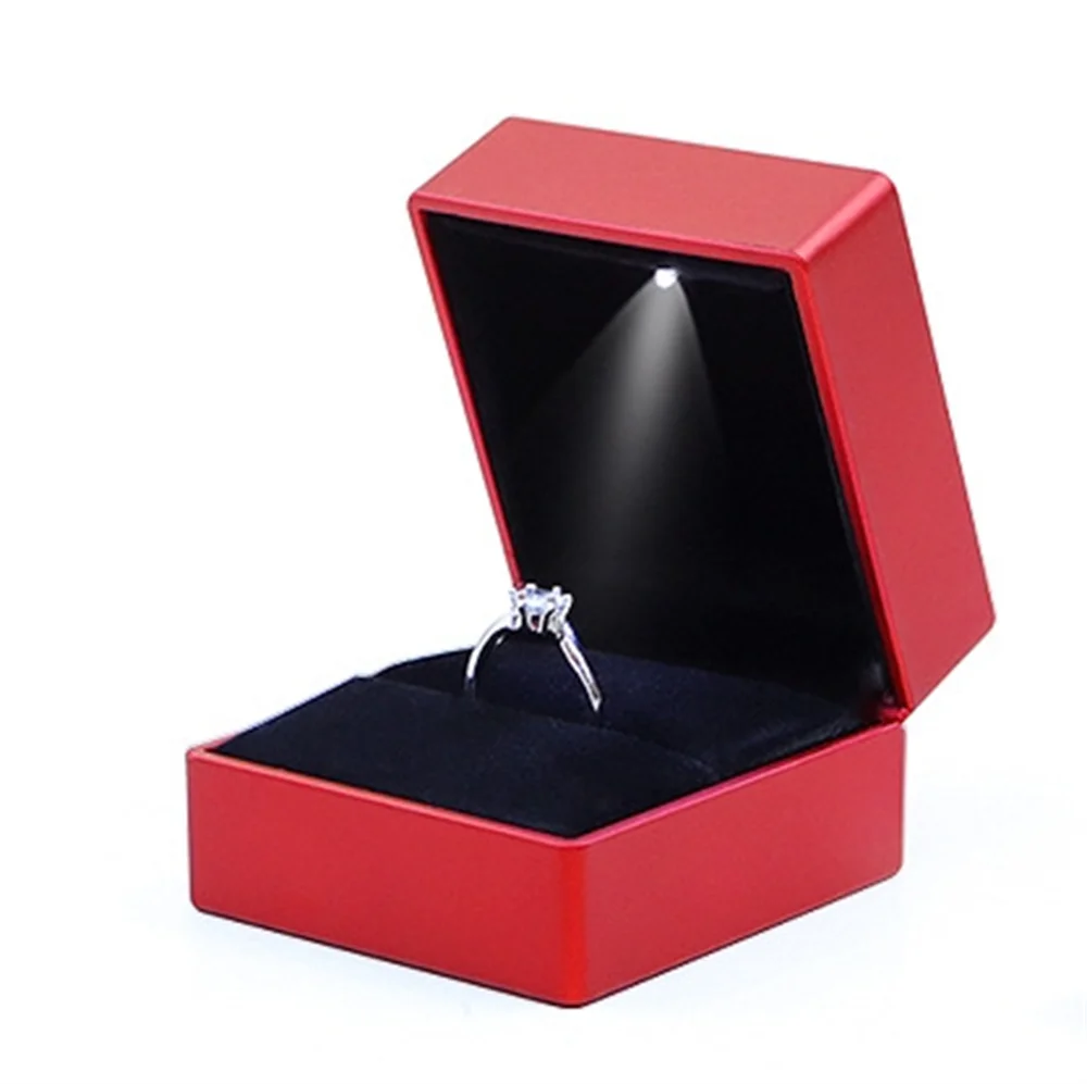 2024 Ring Box With LED Light Jewelry Diamond Ring Box Storage Wedding Ring Box Jewelry Organizer Storage Gift - Image 4