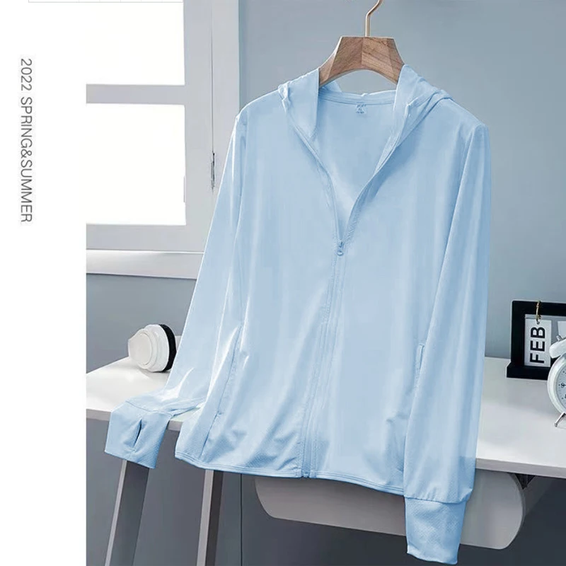 UPF50+ Sun Protection jacket women Ice Silk Hooded Coat for Summer Air Conditioning Clothing Breathable Solid Color - Image 13