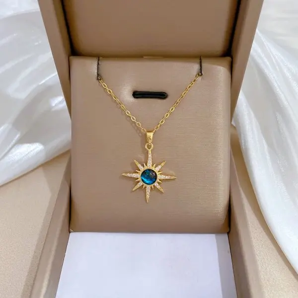 Exquisite Micro Inlaid Zircon Butterfly Tassel Necklace For Women Stainless Steel Moon Butterfly Flower Clavicle Choker Jewelry - Image 8