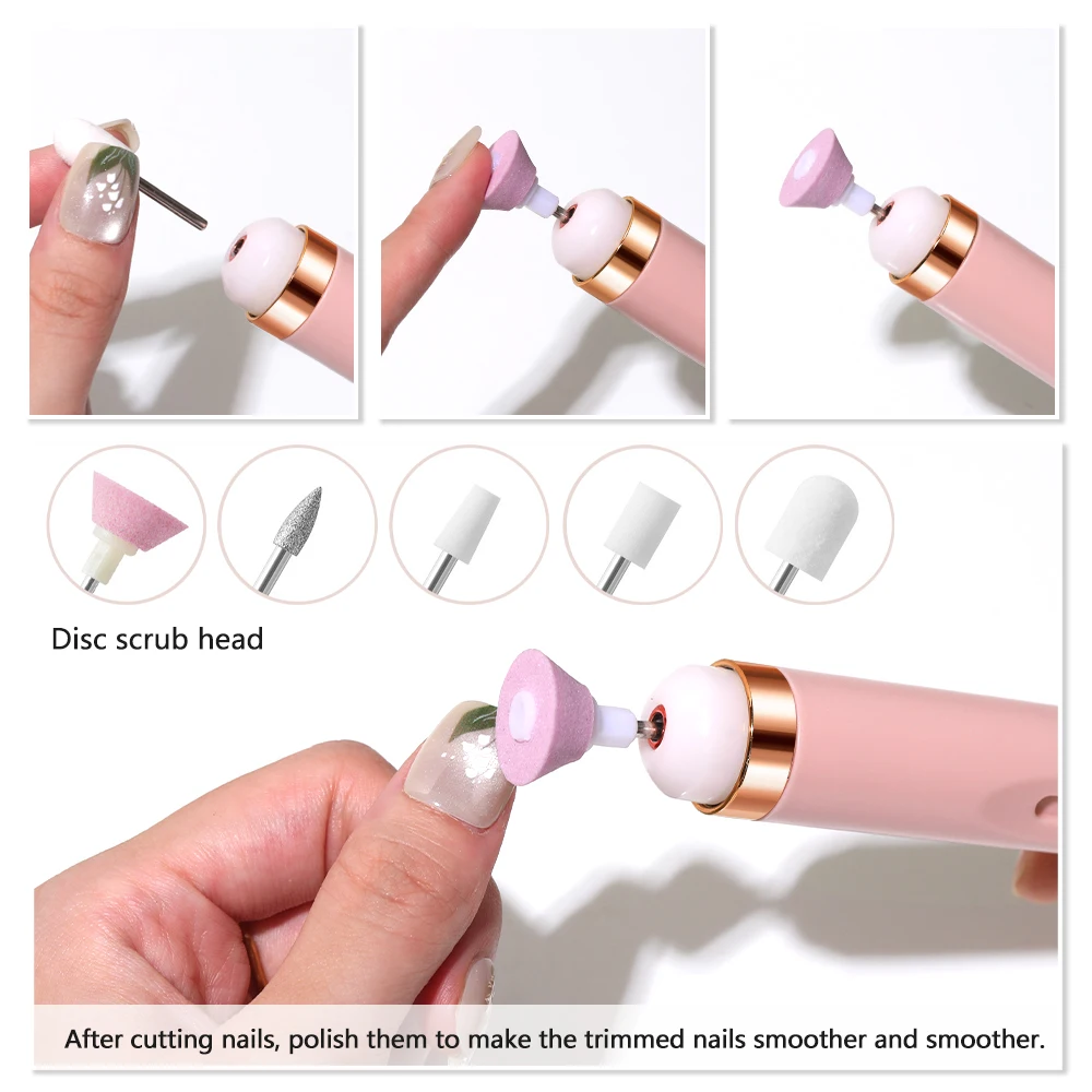 YIKOOLIN Nail Buff Portable Kit Electronic Nail File and Full Manicure and Pedicure Tool Professional Nail Drill - Image 5
