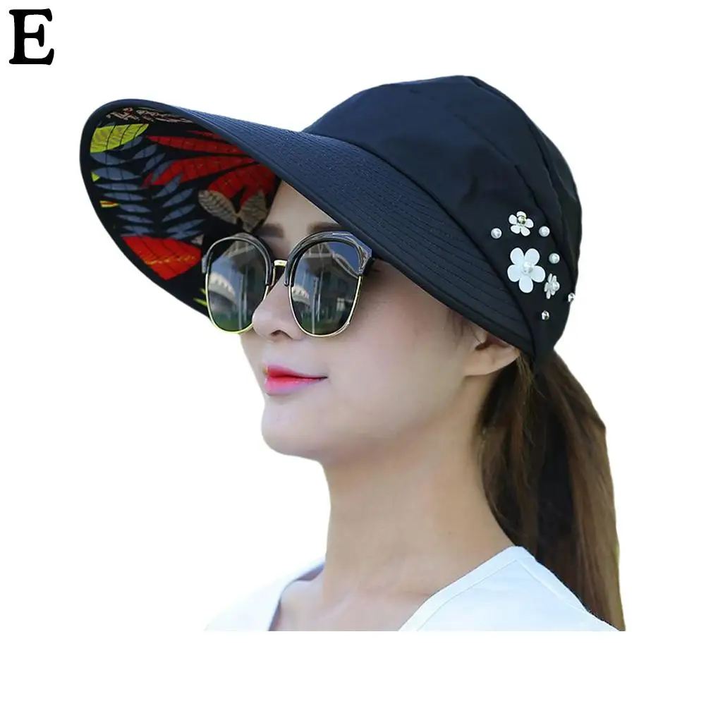 Fashion Womens Ladies Summer Vacation Wide Brim Foldable Sun Hat Anti-UV Beach Visor Caps Casual Hats - Image 12