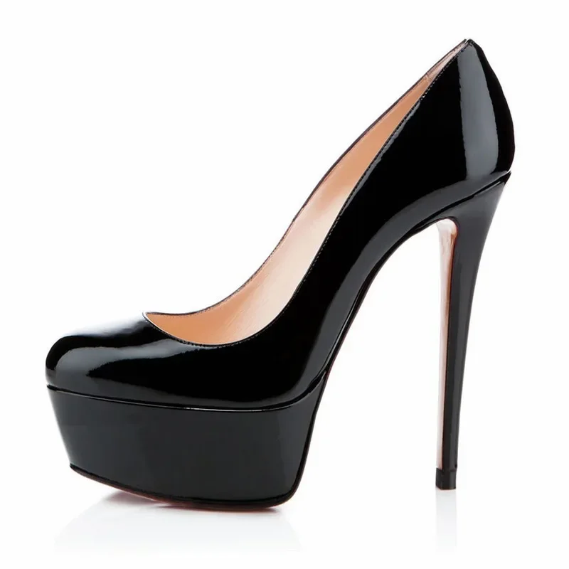 New Women Pumps Extremely High Heels Shoes14cm Sexy Patent Leather Woman Wedding Party Shoes Platform Stiletto Red 817-9PA - Image 5