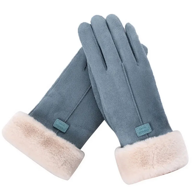 New Fashion Gloves Autumn Winter Cute Furry Warm Mitts Full Finger Mittens Women Outdoor Sport Female Gloves Screen - Image 7