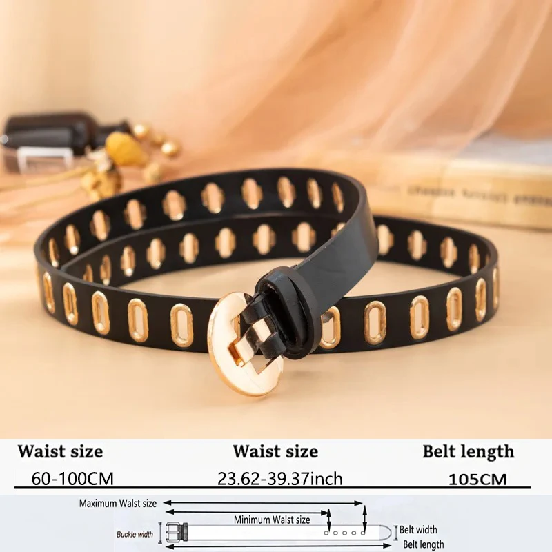 Fashion Women Belt Gold Buckle Belts For Women Waist Belts High Quality Waistband Luxury Ladies Brand For Pants Dresses DT004 - Image 7