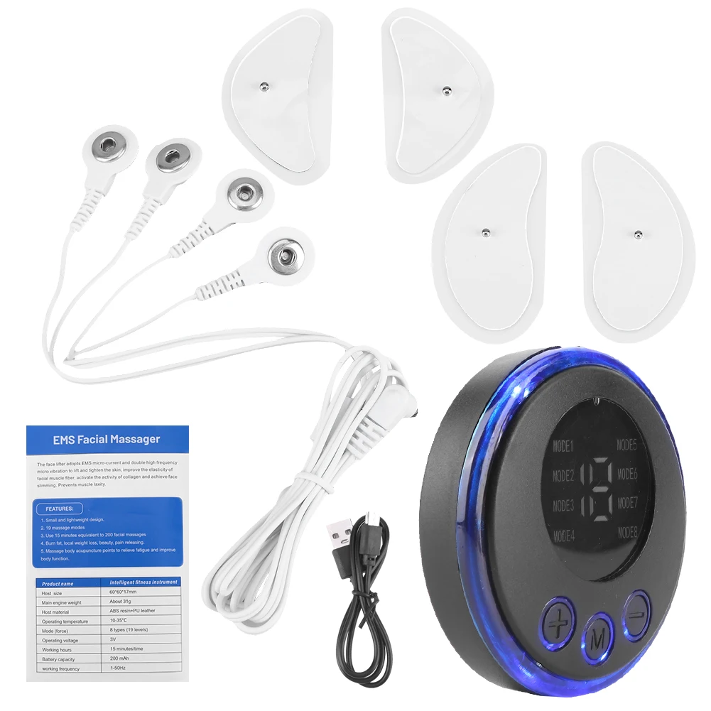 EMS Facial Massager Current Muscle Stimulator Anti-Wrinkle Facial Lifting Device USB Charging 8 Modes 19 Levels for Women - Image 7
